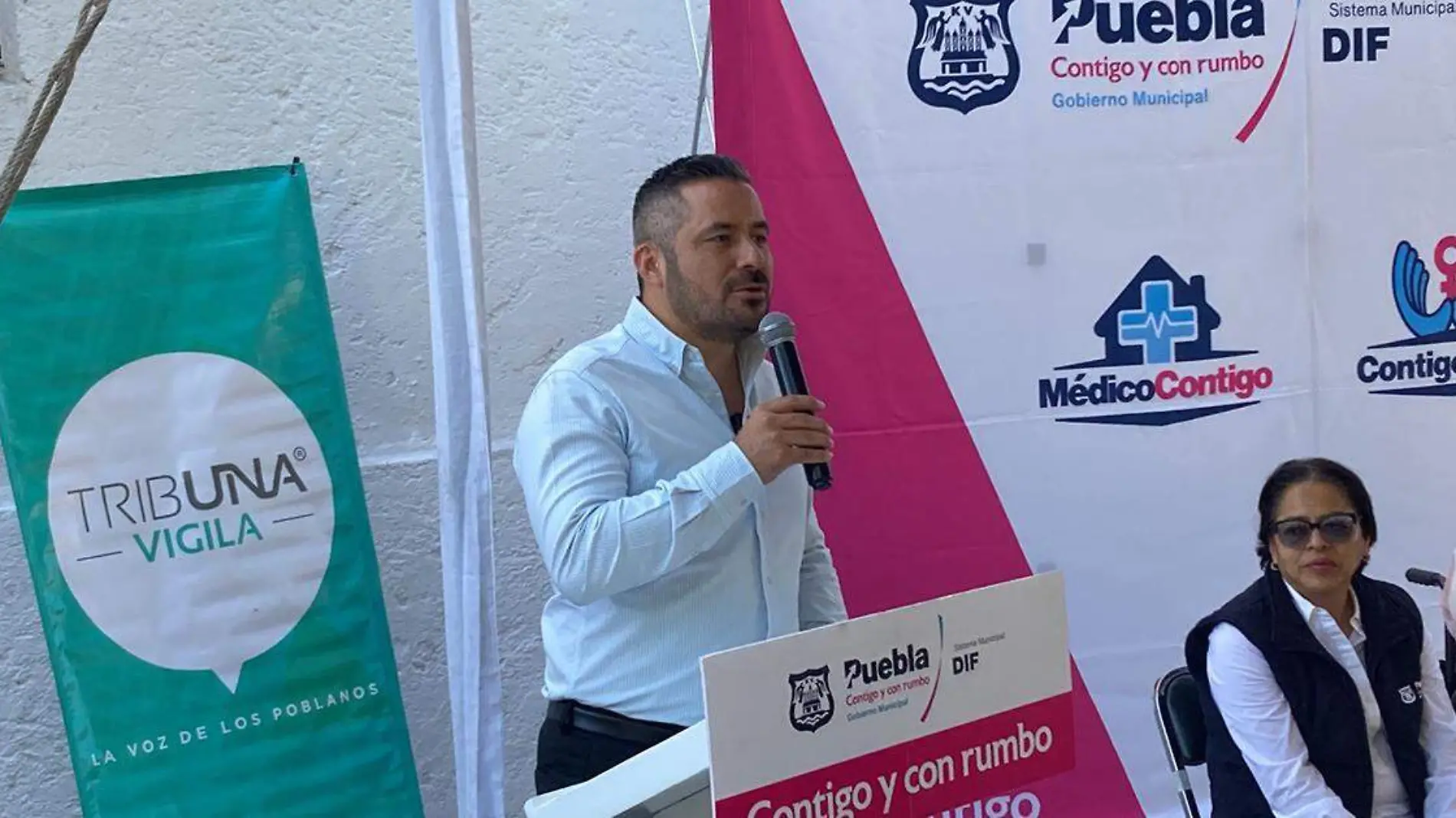 El presidente municipal de Puebla, Adán Domínguez Sánchez